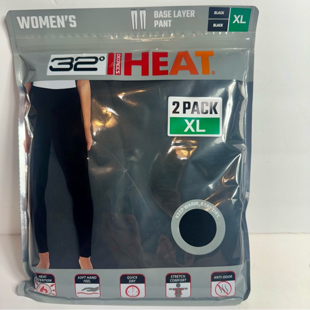 NWT. 32 Degrees 2 pack XL base layer pant Leggings.